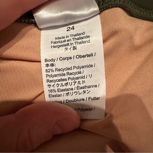 J. Crew V-Neck Plunge One-Piece Swimsuit‎ in Olive Green Sz 24 Plus NEW - Picture 6 of 7